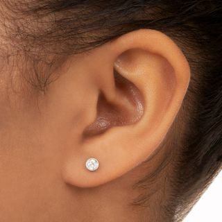 European Cut .40 Carat Diamond Stud Earrings