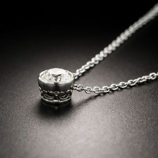 European-Cut Diamond Platinum Drop