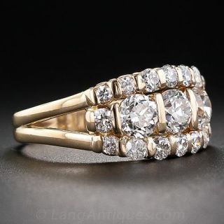 European-Cut Diamond Triple-Band Ring