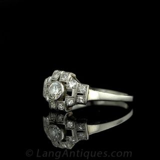 European Deco Diamond Ring