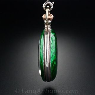Evergreen Silver and Enamel Pendant Watch Necklace