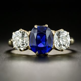 Exceptional 2.62 Carat Kashmir Sapphire and Diamond Ring - AGL - 1