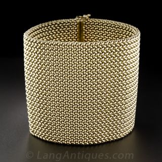 Extra-Wide Gold Mesh Bracelet
