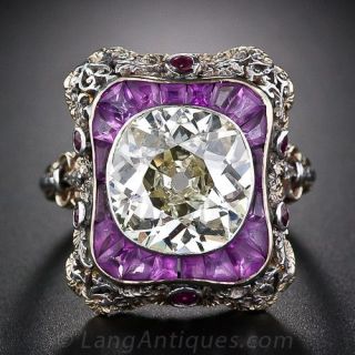 Extraordinary 4.23 Carat Antique Diamond Ring