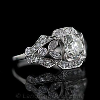 Fabulous Art Deco 1.20 Carat Diamond Engagement Ring