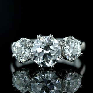Three Stone Diamond Platinum Ring 