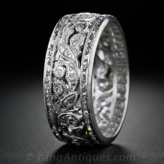 Fancy Diamond Vintage Wedding Band