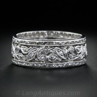 Fancy Diamond Vintage Wedding Band