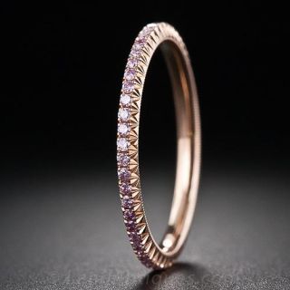 Fancy Pink Diamond Eternity Band - Size 6 - 2