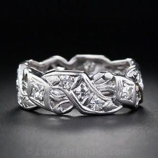 Fancy Platinum and Diamond Eternity Band