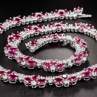 Fancy Ruby and Diamond Necklace