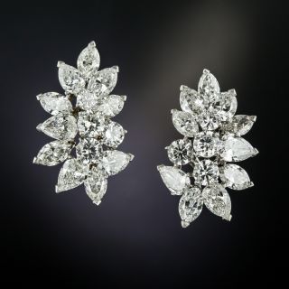 Fancy Shaped Diamond Cluster Earrings - 3