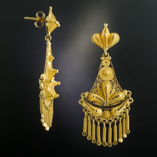 Fancy Tassel Drop Earrings - 2
