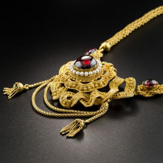 Fancy Victorian Garnet Necklace
