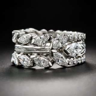 Fancy Wide Diamond Wedding Band