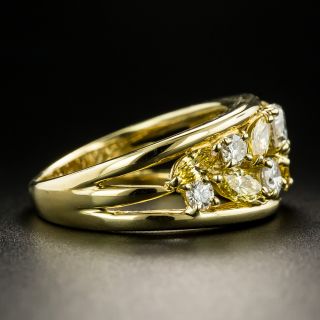 Fancy Yellow and White Diamond Band Ring