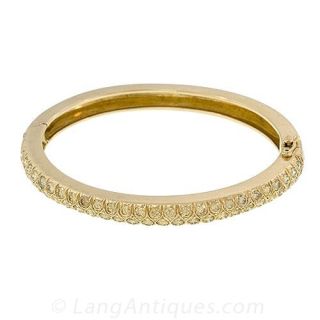 Fancy Yellow Colored Diamond Bangle