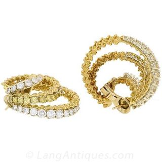 Fashionable Diamond Hoops