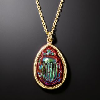  Favrile Glass Scarab Pendant - 4