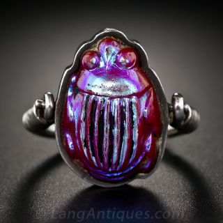 Favrile Tiffany Glass Scarab Ring - 2