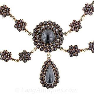 Festooned Garnet Necklace