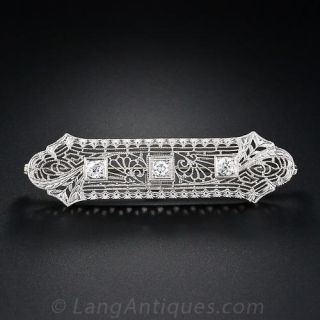 Filigree Diamond Bar Pin
