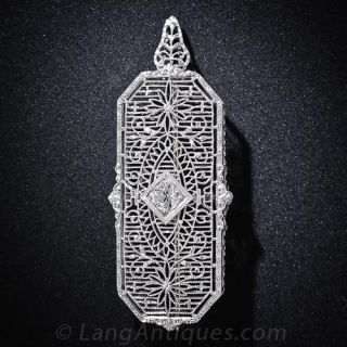 Filigree Diamond Pin Pendant