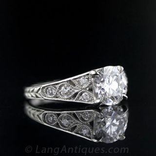 Fine 1.51 Carat Art Deco Style Diamond Engagement Ring