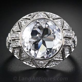 Fine 3.73 Carat Edwardian Diamond Ring - GIA E-VS2 - 1