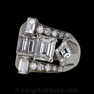 Art Deco Diamond Platinum Ring