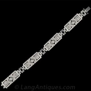 Fine Art Deco Diamond Platinum Bracelet