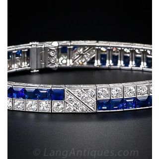 Fine Art Deco Sapphire and Diamond Bracelet