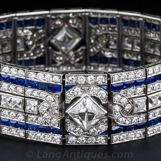 Fine Art Deco Sapphire and Diamond Bracelet