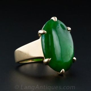 Fine Natural Jade 18K Ring