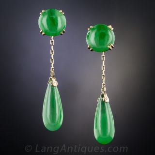 Fine Natural Jadeite Drop Earrings