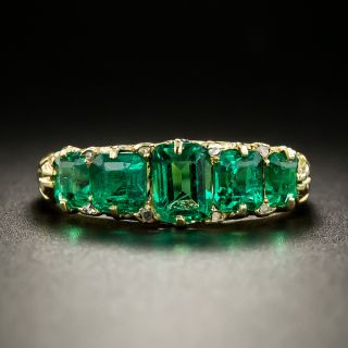 Victorian Emerald Five-Stone Ring - 3
