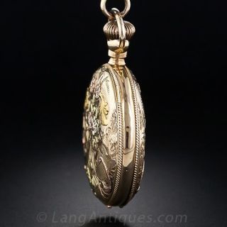 Five-Color Gold Ladies' Antique Pendant Watch