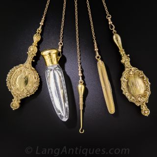 Five Piece Gold Antique Accessory Set (Chatelaine)