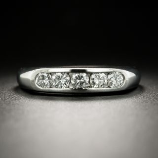Five-Stone Diamond Channel-Set Wedding Band - 1