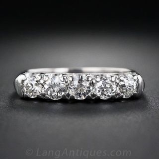 Five-Stone Platinum and Diamond Vintage Band Ring