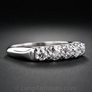 Five-Stone Platinum and Diamond Vintage Band Ring