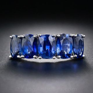 Five Stone Sapphire and Diamond Ring 