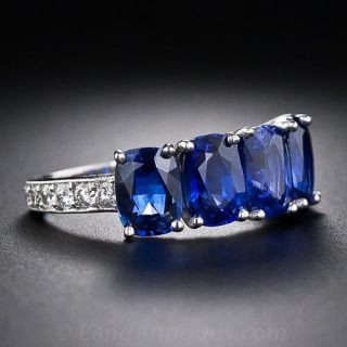 Five Stone Sapphire and Diamond Ring 