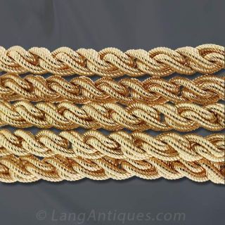 Five Strand Twisted Gold Bracelet