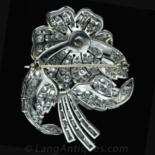 Floral 1950's Diamond Brooch