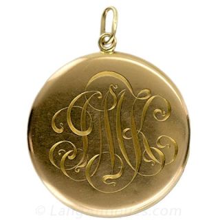 Floral Motif Engraved Locket