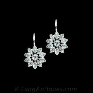 Flower-Motif-Diamond-Drop-Earrings-Main-View
