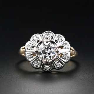 Flower Motif Estate Diamond Ring