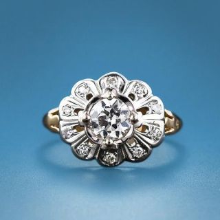 Flower Motif Estate Diamond Ring