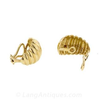 Fluted Gold Earrings